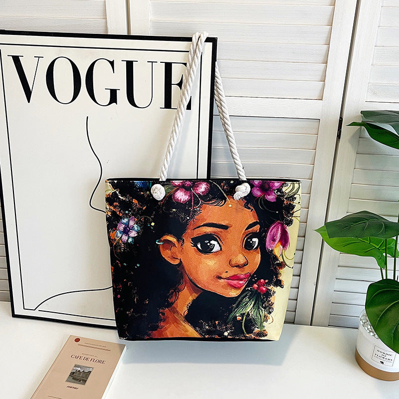Printed Canvas Tote Bag