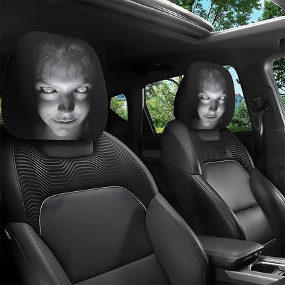 Printed Car Headrest Cover Set