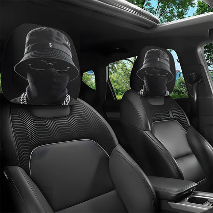 Printed Car Headrest Cover Set
