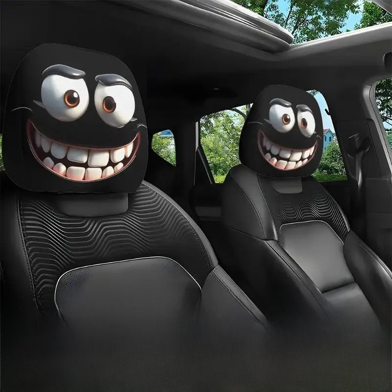 Printed Car Headrest Cover Set