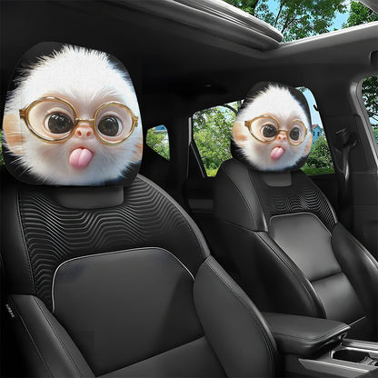 Printed Car Headrest Cover Set
