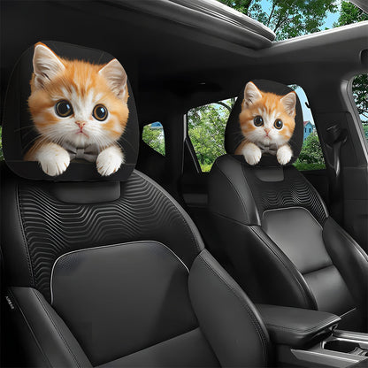 Printed Car Headrest Cover Set