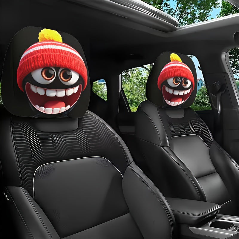 Printed Car Headrest Cover Set