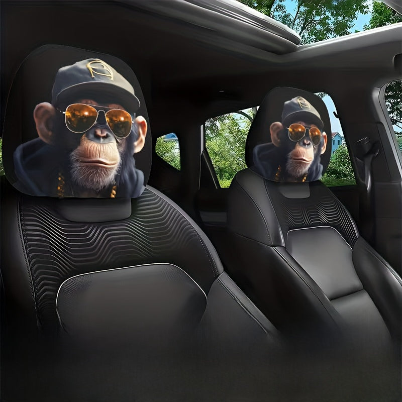 Printed Car Headrest Cover Set