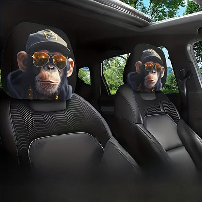 Printed Car Headrest Cover Set