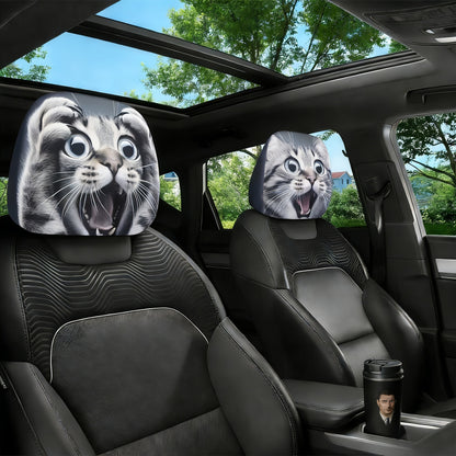 Printed Car Headrest Cover Set