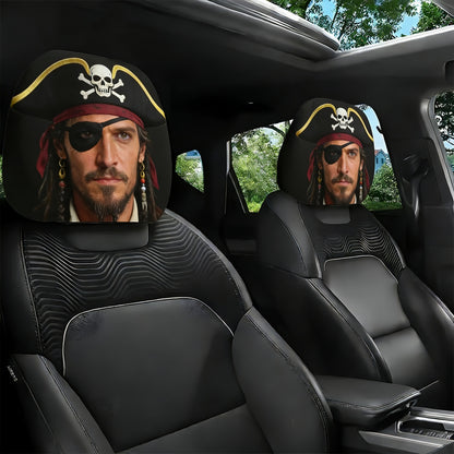 Printed Car Headrest Cover Set