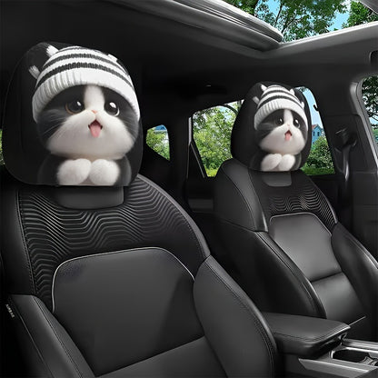 Printed Car Headrest Cover Set
