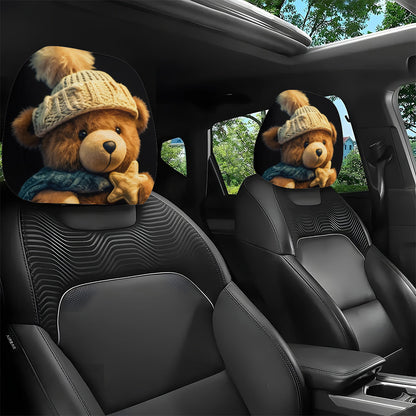 Printed Car Headrest Cover Set