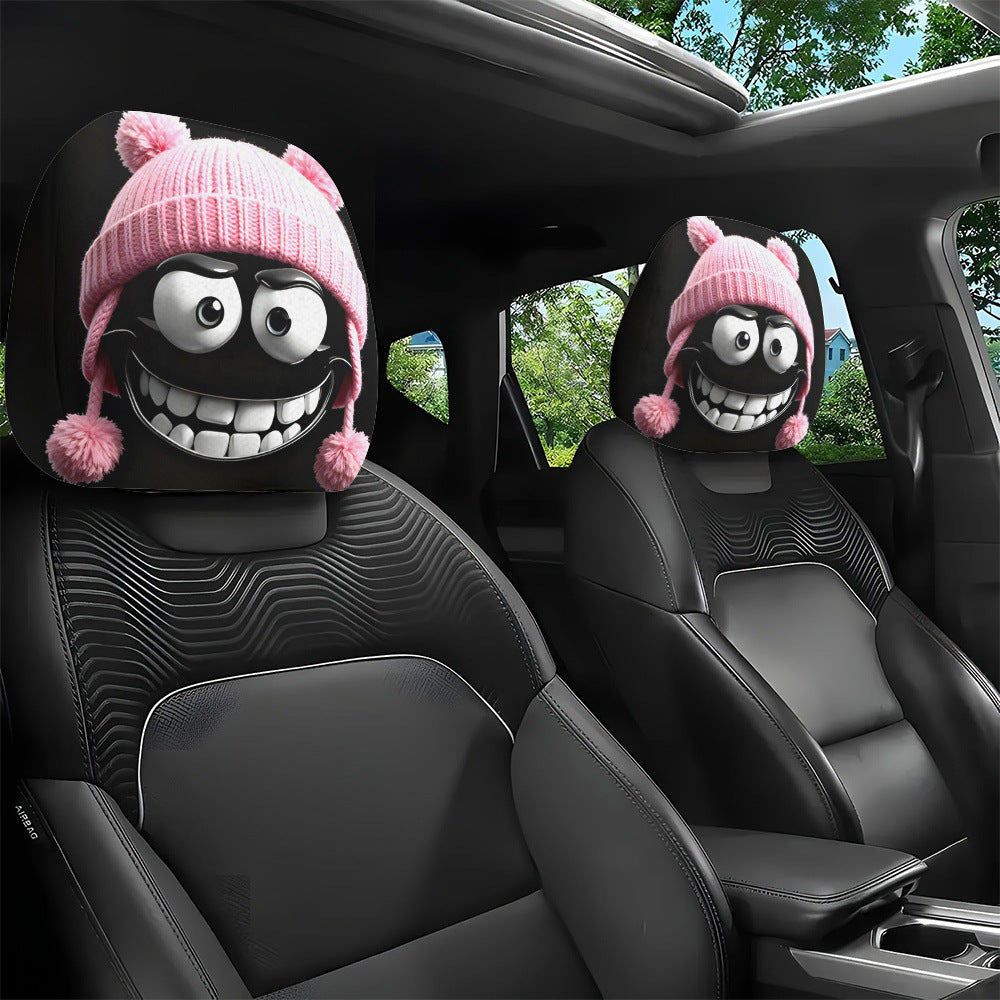 Printed Car Headrest Cover Set