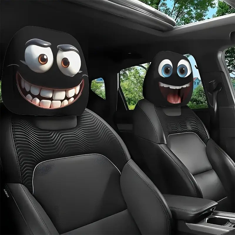 Printed Car Headrest Cover Set