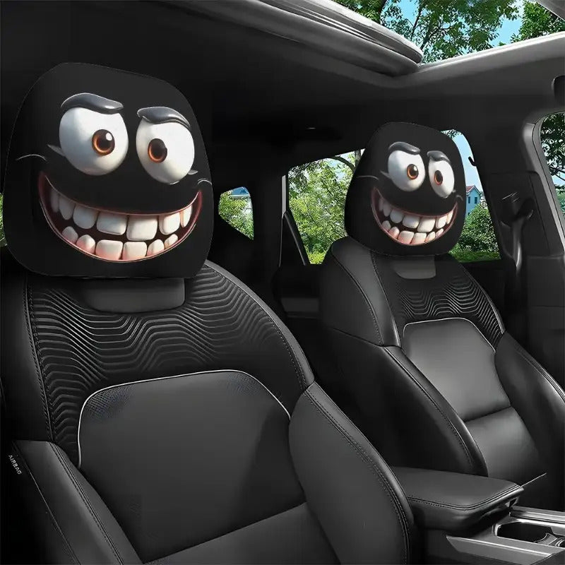 Printed Car Headrest Cover Set