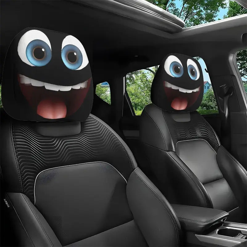 Printed Car Headrest Cover Set