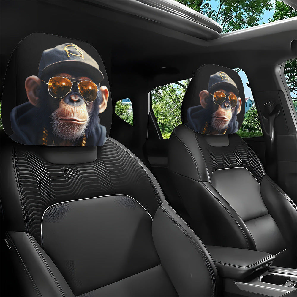 Printed Car Headrest Cover Set