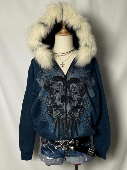 Printed cardigan jacket