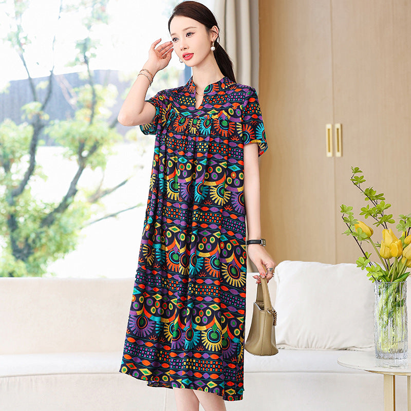 Printed cotton dress