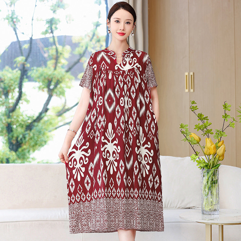 Printed cotton dress