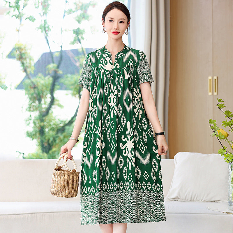 Printed cotton dress