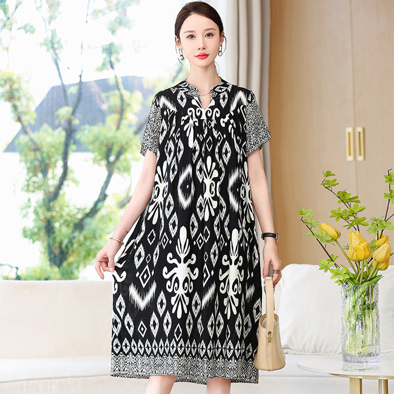 Printed cotton dress