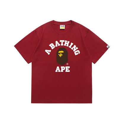 Printed Cotton T-shirt with Ape Head Design