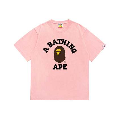 Printed Cotton T-shirt with Ape Head Design