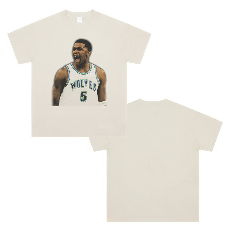 Printed Cotton T-shirt with Character Design