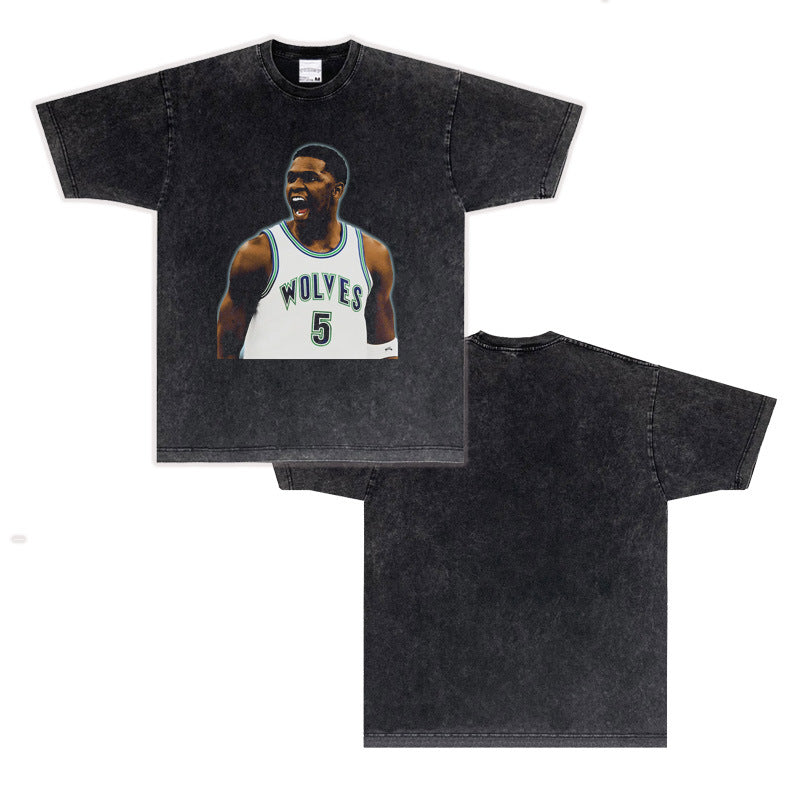 Printed Cotton T-shirt with Character Design