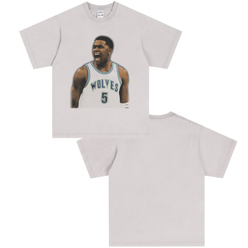 Printed Cotton T-shirt with Character Design