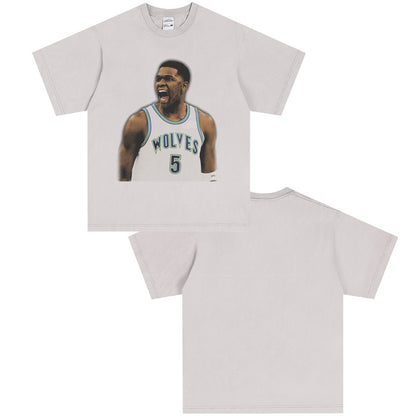Printed Cotton T-shirt with Character Design