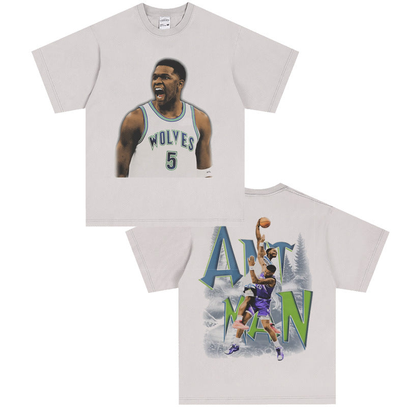 Printed Cotton T-shirt with Character Design