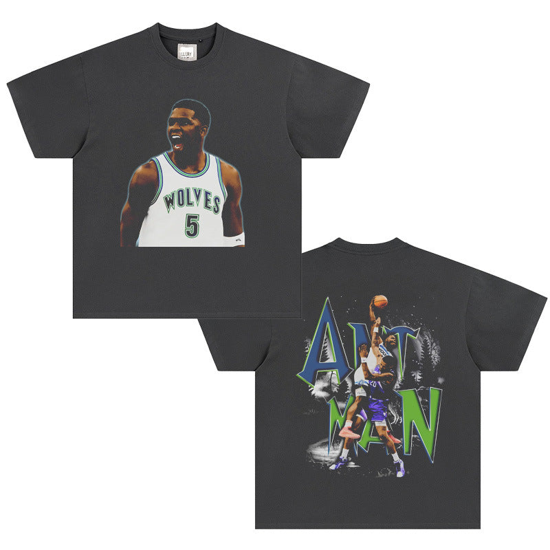 Printed Cotton T-shirt with Character Design