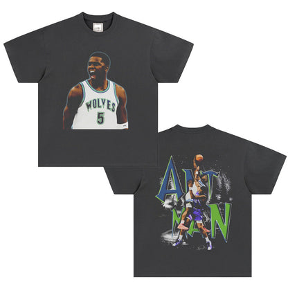 Printed Cotton T-shirt with Character Design