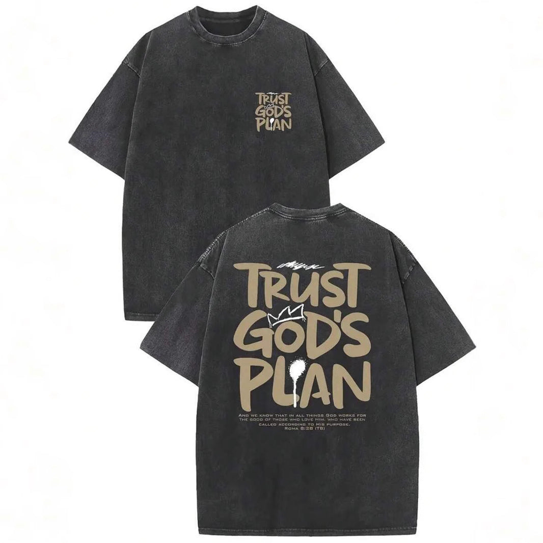 Printed Cotton Washed T-Shirts Streetwear