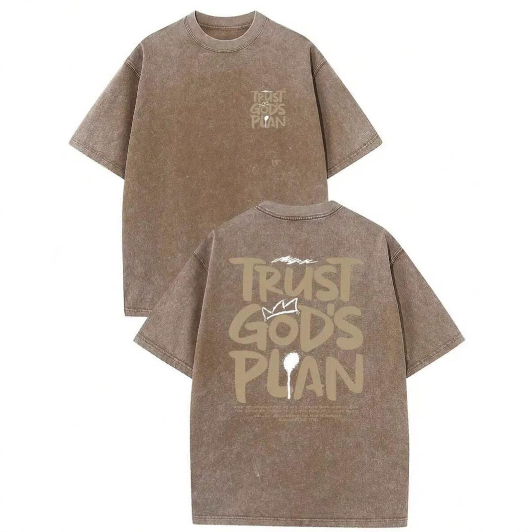 Printed Cotton Washed T-Shirts Streetwear