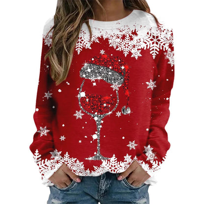 Printed Crewneck Long Sleeve Sweatshirt