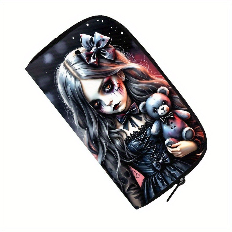 Printed Dark Cat Cosmetic Toiletry Bag