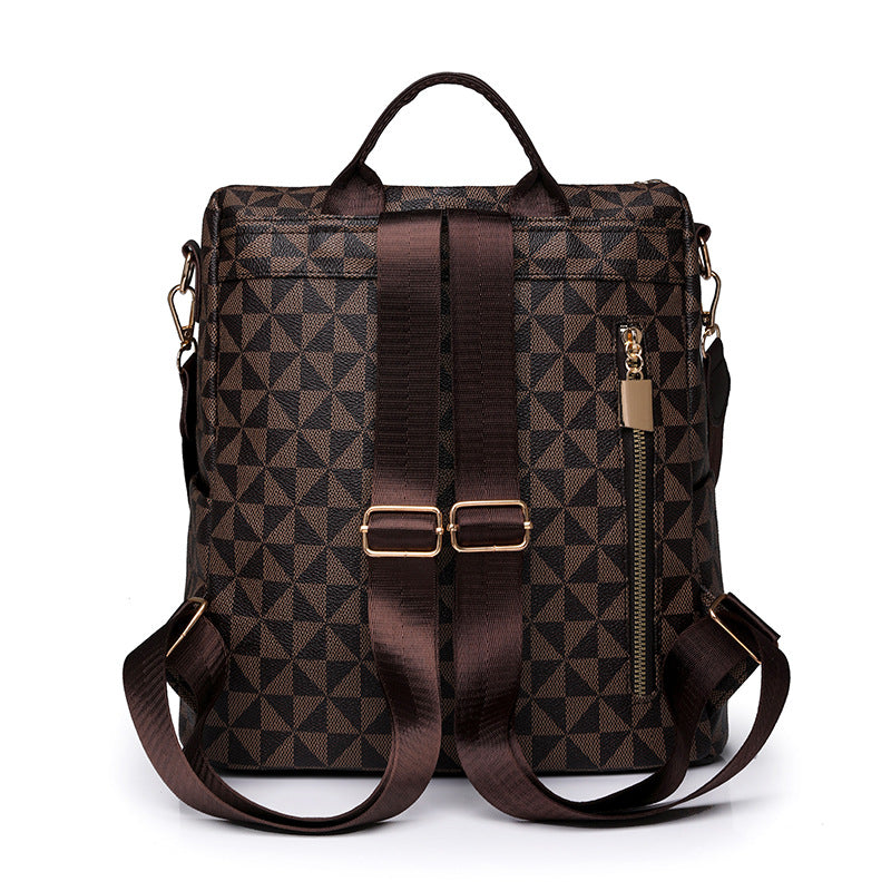 Printed double-shoulder bag for women, large capacity