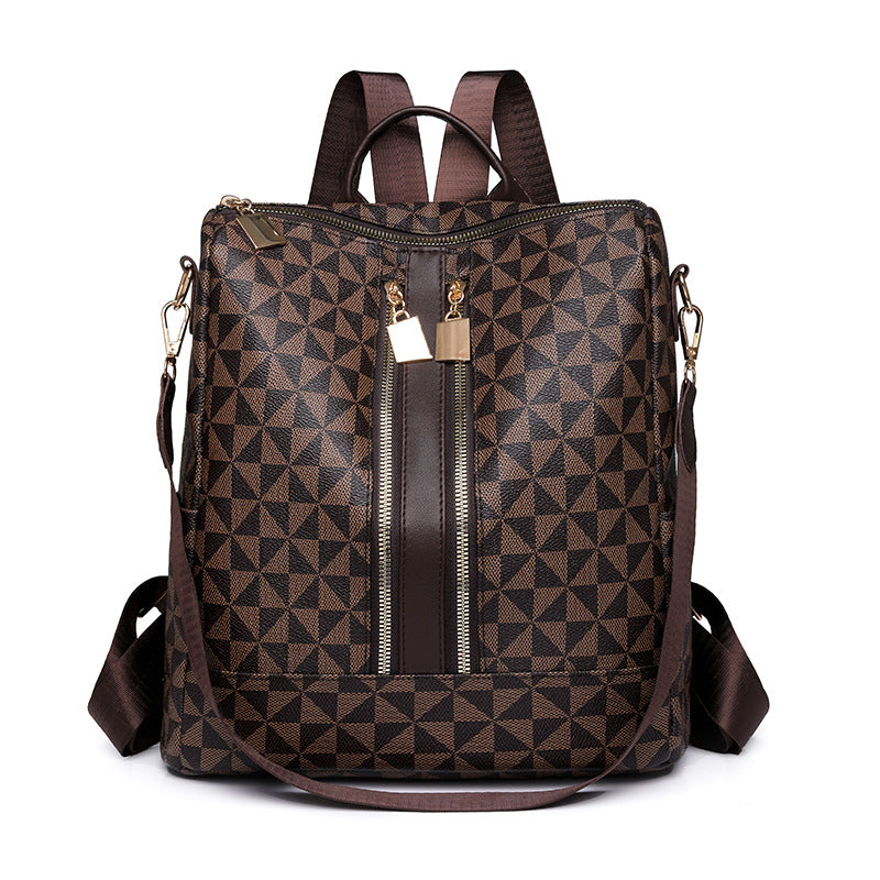 Printed double-shoulder bag for women, large capacity