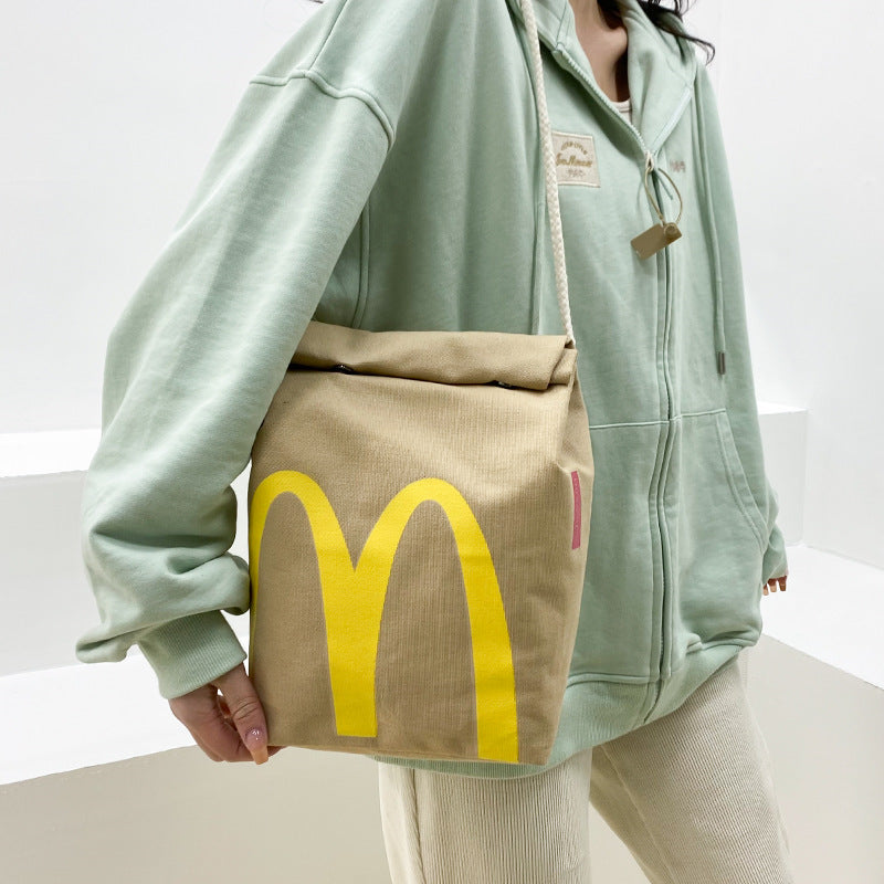 Printed Drawstring Bucket Bag