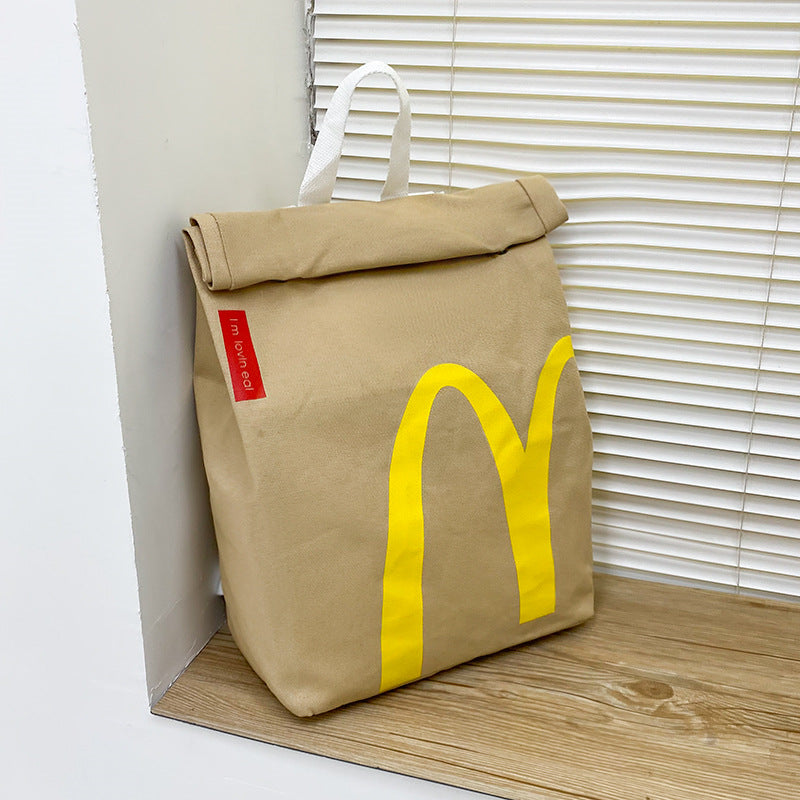 Printed Drawstring Bucket Bag