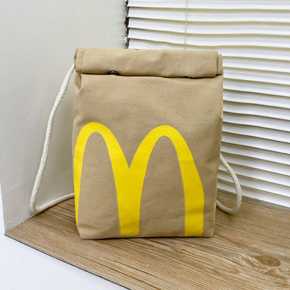 Printed Drawstring Bucket Bag