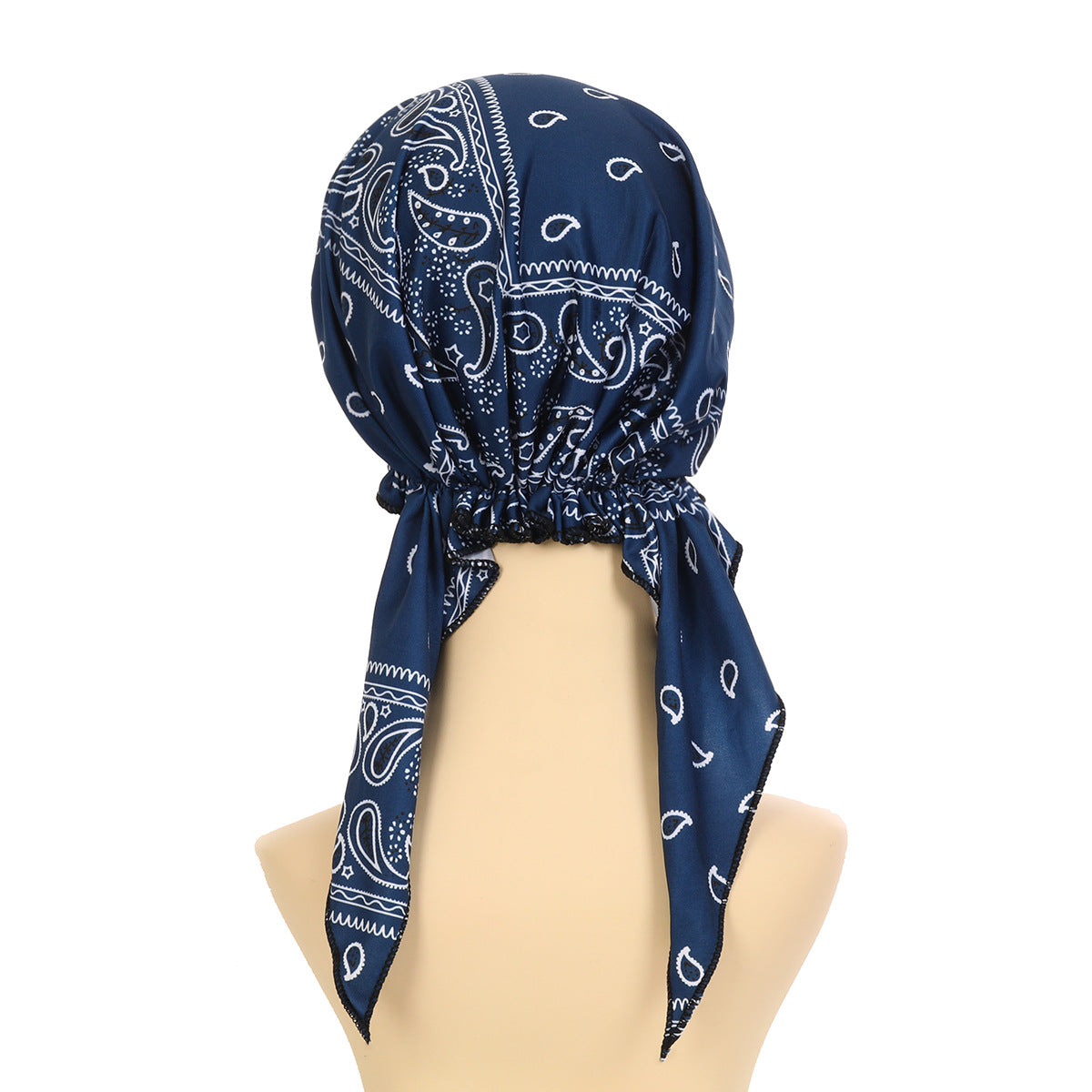 Printed elastic fabric headscarf cap