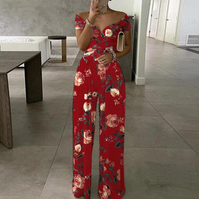 Printed Elegant High Waist Pants