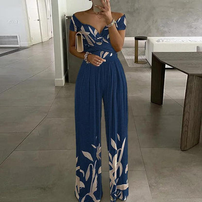 Printed Elegant High Waist Pants