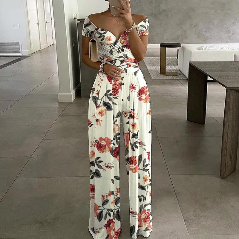 Printed Elegant High Waist Pants