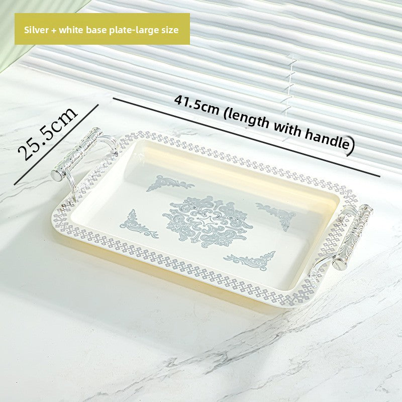 Printed fabric portable tabletop fruit tray