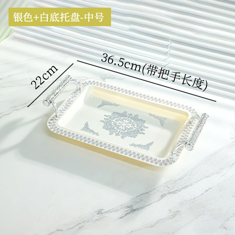 Printed fabric portable tabletop fruit tray