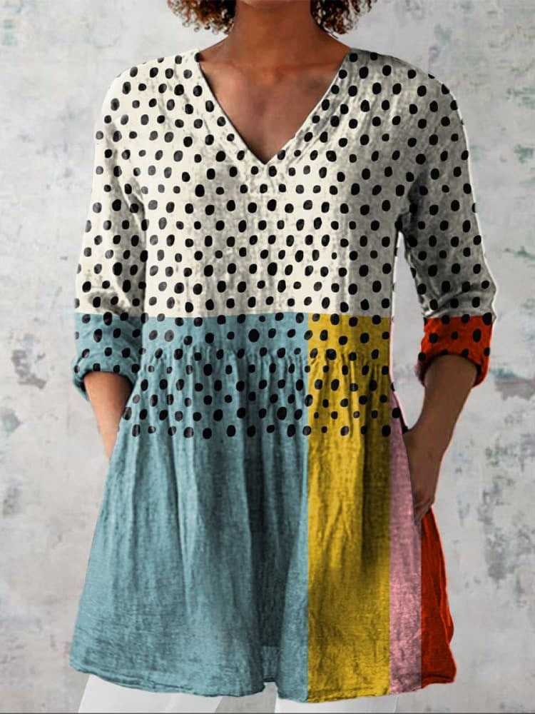 Printed Fashionable Floral Casual V-Neck Women's Top