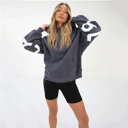 Printed Fleece Hooded Sweatshirt