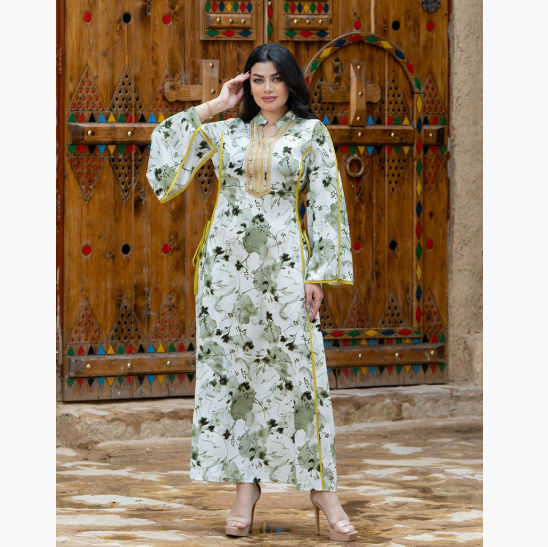 Printed golden robe